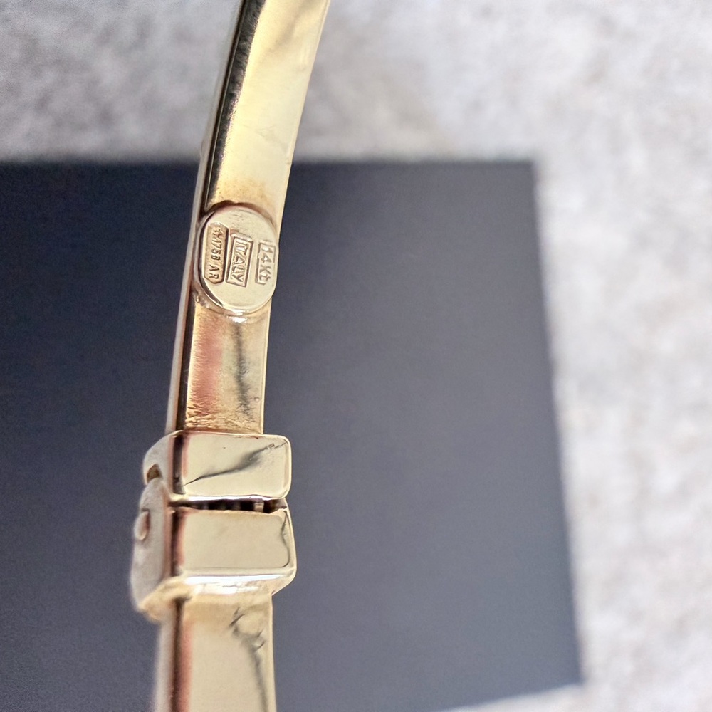 14k Solid Gold Bangle Bracelet - image 8